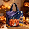 thumbnail image 4 of Halloween Tote Bag Ghost Witch Pumpkin Floral Print Quilted Shoulder Handbag for Shopping Travel Casual Daily Use Women, 4 of 4