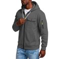 thumbnail image 5 of Men's Full Zip Hoodie Long Sleeve Multi Pocket Tactical Sweatshirt Drawstring Loose Fit Casual Outdoor Jacket For Fall Winter 3XL, 5 of 9
