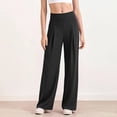 thumbnail image 2 of Stretchy High Waisted Pleated Yoga Pants For Women Wide Leg Loose Pull On Comfy Casual Work Pant, 2 of 7