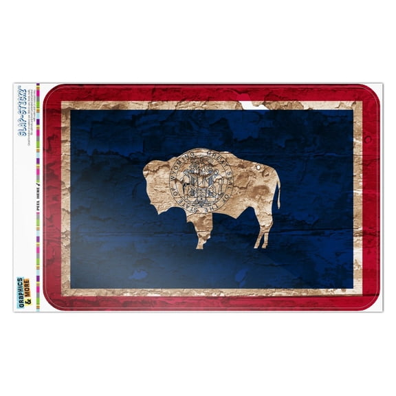 Rustic Distressed Wyoming State Flag Home Business Office Sign