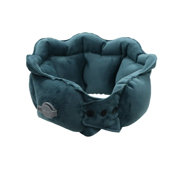 neck pillow for traveling,Crystal Velvet Neck Inflatable Pillow Neck Inflatable Pillow Neck Protective Pillow New Neck Pillow (blackish green)