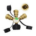 thumbnail image 2 of 3 Way Propane Splitter with Gauge and Shut-Off Valve, 3 Y Propane Gas Splitter, Propane LP Tank Tee Gauge Adapter, 2 of 7