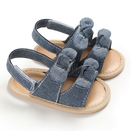 

hirigin Infant Anti-slip Flat Shoes Solid Color/ Printing Soft Sole Sandals