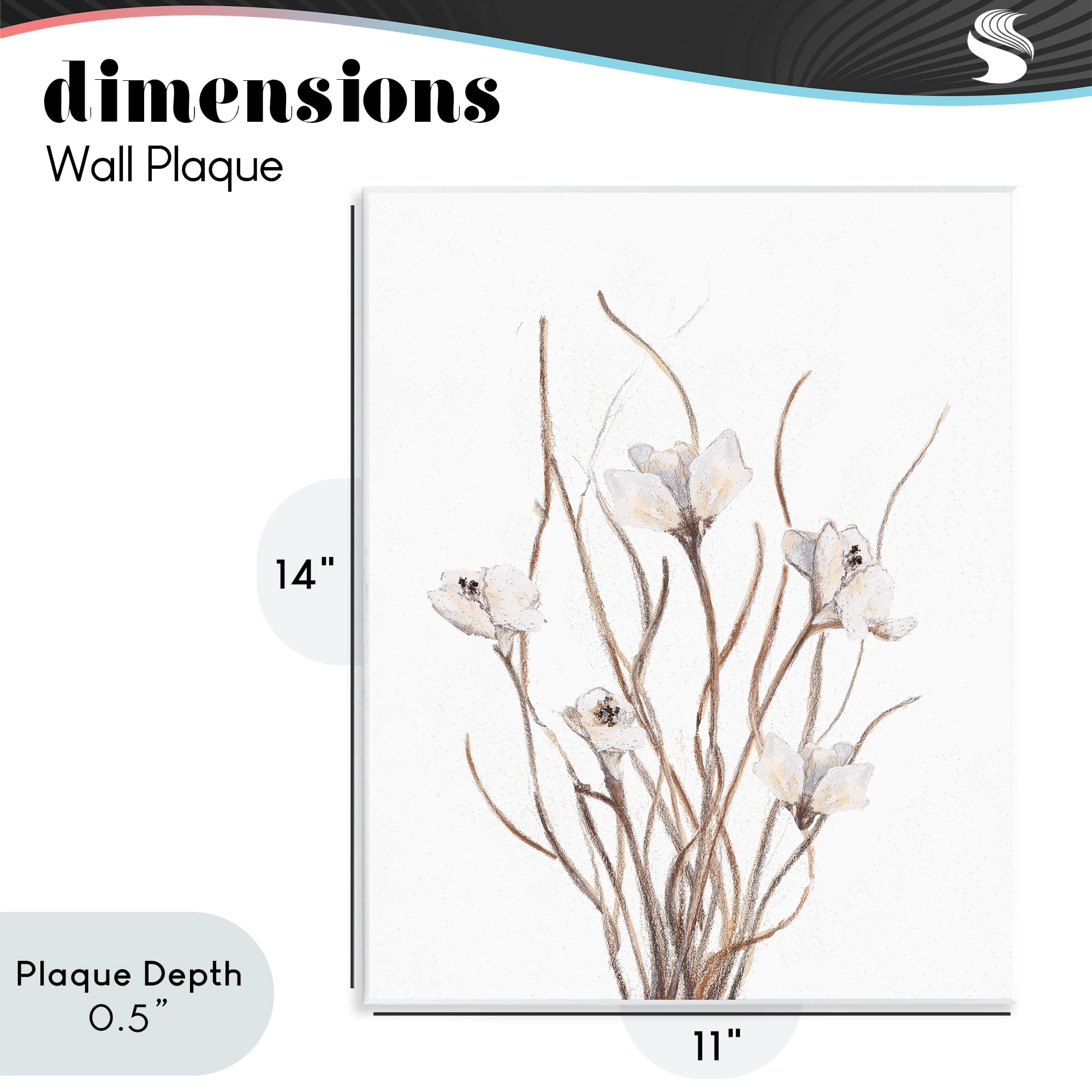 Stupell Industries Curly Floral Branches Wall Plaque Art, design by Lanie Loreth