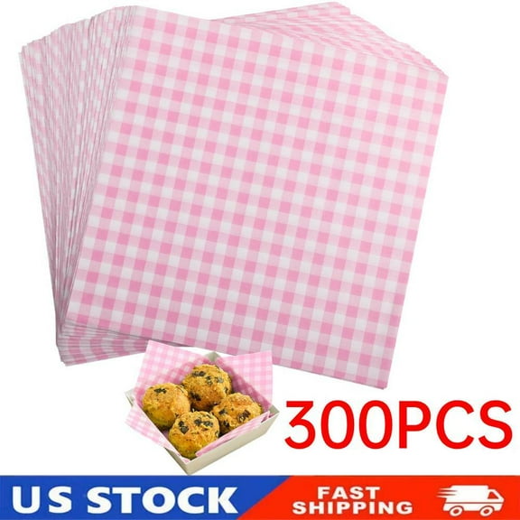 300PCS Waxed Deli Paper Sheets 7*7'', Food Basket Liners for Sandwiches, Burgers