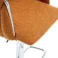 thumbnail image 5 of Bar Stools Set of 2, Swivel Barstools with Back and Widen Metal Base, Adjustable Height Island Chairs, Boucle Fabric Kitchen Stools, Orange, 5 of 8