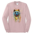 thumbnail image 2 of Bear Painting Splatter Abstract Art Animal Lover Mens Long Sleeve Shirt, Light Pink, Medium, 2 of 3
