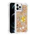 thumbnail image 2 of Funda para iPhone 12 PRO MAX con Brillo Líquido Flotante, Purpurina, Parachoques y Anillo Giratorio Soporte, 2 of 5