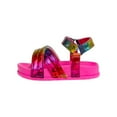 thumbnail image 2 of Laura Ashley Girls Hook & Loop Flat Heel Footbed Sandals (Toddler Sizes) - Multicolor Metallic, 5, 2 of 5