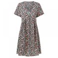 thumbnail image 3 of MesaSe Femmes Mini Robe - Mignon Boho Manches Courtes V Robe Florale Robe de Plage Décontractée Robe de Balançoire, 3 of 9