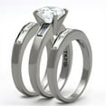 thumbnail image 4 of High polished (no plating) Stainless Steel Ring with AAA Grade CZ in Clear for Women Clear Stone Color Style TK1436 Size 5, 4 of 4