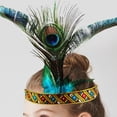 thumbnail image 1 of Diadema de plumas de indio, de banda de pelo bohemio, aro de pelo de americano de disfraz, para fiesta, festival, rendimiento, universales 55cm Baoblaze Tocado indio, 1 of 8