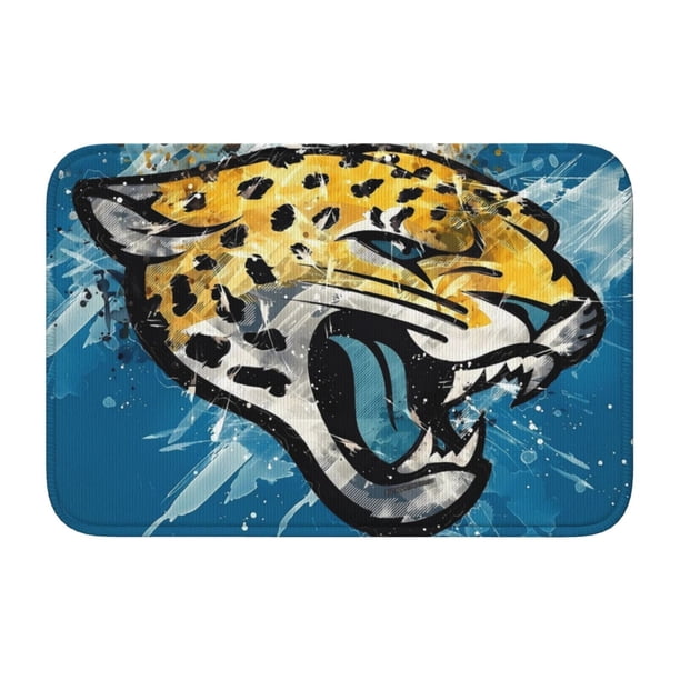 Felpudo multiusos con dobladillo de Jaguars para uso en interiores y exteriores. Reciba a sus invitados con una alfombra para el hogar, el dormitorio, el baño, la cocina y la decoración del piso.