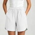 thumbnail image 2 of Wensltd Women Shorts Solid Wide Elastic Waistband Front Side Pockets Daily Casual Shorts Lightweight, 2 of 7