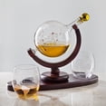 thumbnail image 3 of Whiskey Decanter Globe Set with 2 Etched Whiskey Glasses - for Liquor Scotch Bourbon Vodka, Gifts For Men - 850ml, 3 of 6