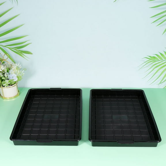NICEXMAS Lightweight Plastic Plant Pots Tray Black with Edge Designed to Prevent Deformation