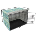thumbnail image 6 of Aqua and Coral Dog Crate Cover, Rhythmic Horizontal Striped Marine Jellyfish Bicolour Print, Easy to Use Pet Kennel Cover Small Dogs Puppies Kittens, 7 Sizes, Sea Blue and Pastel Yellow, by Ambesonne, 6 of 6