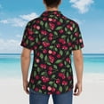 thumbnail image 3 of Lsque Ripe Red Cherry pattern Hawaiian Shirt for Men, Unisex Summer Beach Casual Short Sleeve Button Down Shirts-XX-Large, 3 of 9