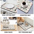 thumbnail image 4 of Washable Rubber Colorful Floral Dish Drying Mats for Kitchen Counter Home Large Coffee Bar Pad Accessories and Decor for Utensils Stemware 19.5''x12'', 4 of 7
