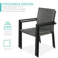 thumbnail image 3 of Best Choice Products Set of 2 Wicker Chairs, Stackable Outdoor Dining Furniture w/ Armrests - Gray, 3 of 7