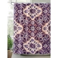 thumbnail image 2 of Boanket Polyester Fabric Purple Boho Shower Curtain, Farmhouse Ethnic Abstract Floral Pattern Waterproof Bathtub Curtain Bathroom Decor Set with Hooks 54 x 78 Inches,, 2 of 6