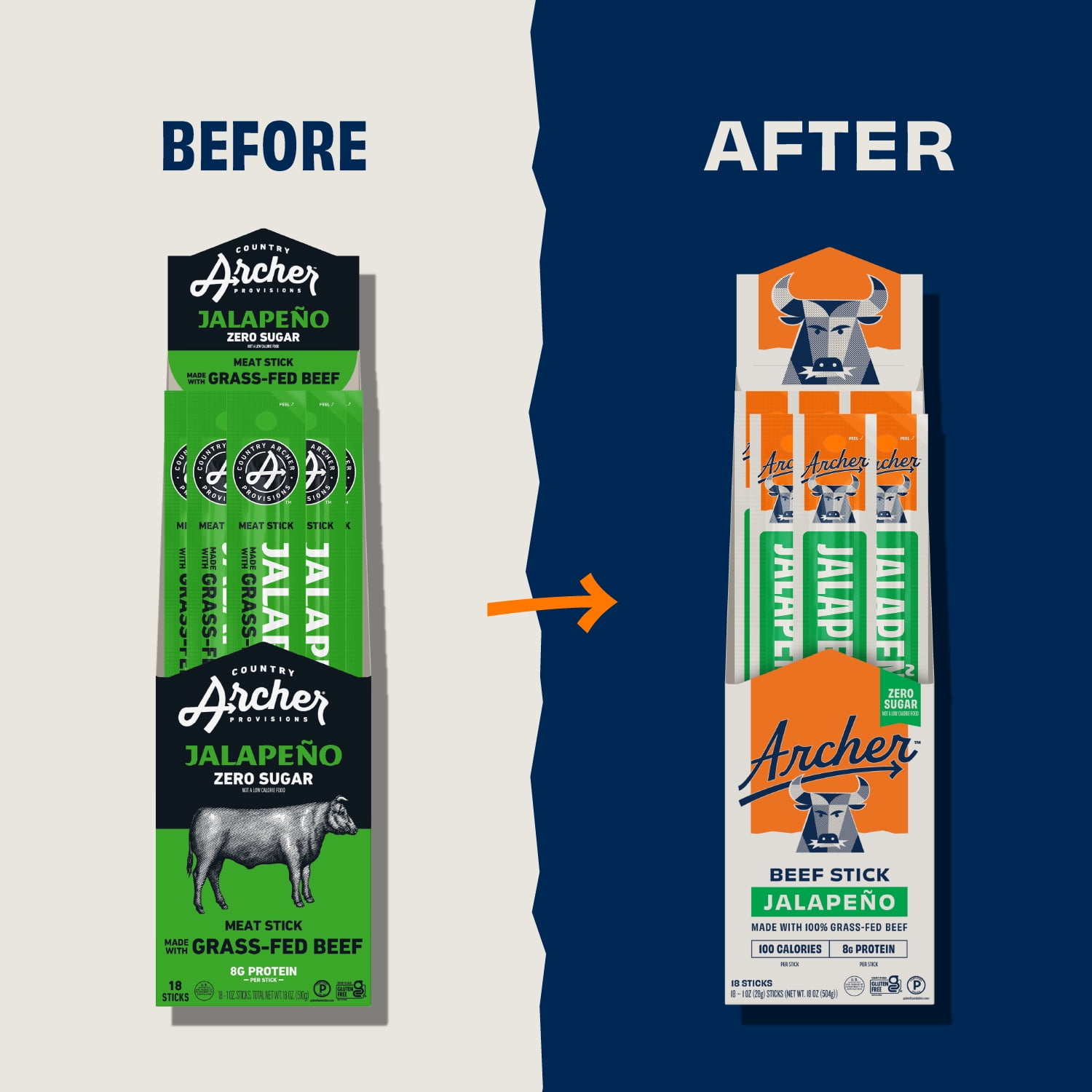 Archer Jalapeno Beef Sticks - 18ct