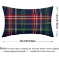 thumbnail image 4 of Christmas Tartan Lumbar Pillow Covers 12x20 Set of 2 Navy Blue Green Red Plaid Print Decorative Outdoor Xmas Throw Pillow Cases Winter Holiday Decoration Farmhouse Sofa Couch Cushion Cover Bed Decor, 4 of 4
