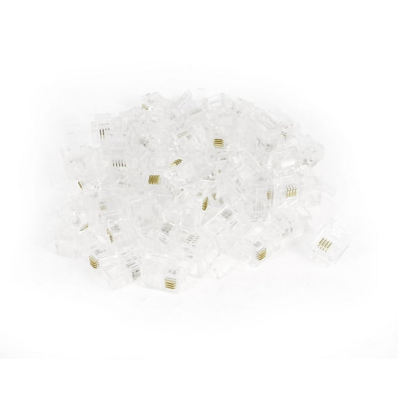 Unique Bargains Replacement RJ11 6P4C Plug Telephone Phone Cable Cord Connectors 60 Pcs