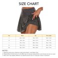 thumbnail image 5 of Falda con pantalones cortos para mujer, pantalones cortos falsos de 2 piezas, falda de entrenamiento de cintura alta para verano, gris oscuro M, 5 of 5