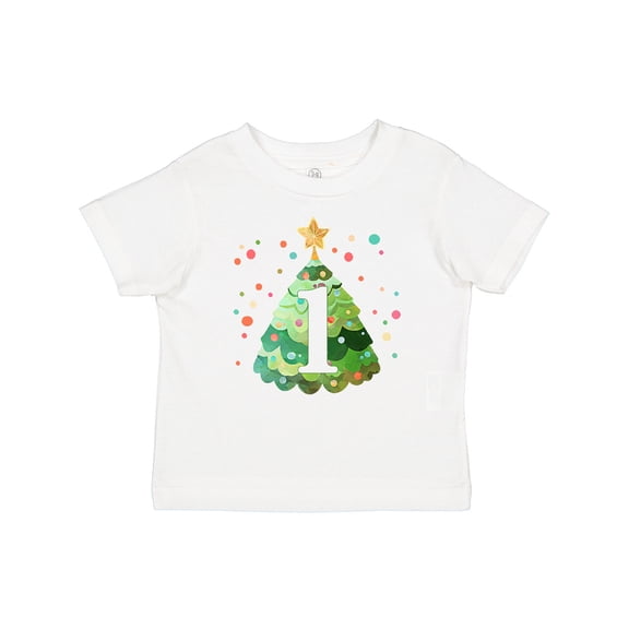 Inktastic 1st Birthday Green Christmas Tree with Yellow Star Boys or Girls Baby T-Shirt
