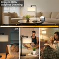 thumbnail image 5 of Table Lamp for Bedroom with USB C+A Ports, Fully Stepless Dimmable Farmhouse Bedside Lamp Nightstand Light, Tall Reading Desk Lamp for Living Room, Office, 9W LED Bulb Included, 5 of 6