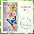thumbnail image 2 of Colorful Flowers Welcome Banner Pink Purple Blue Floral Display Green Leaves Soft Background Flower Backdrop for Home Entrance Party Welcome Spring Gathering, 2 of 9