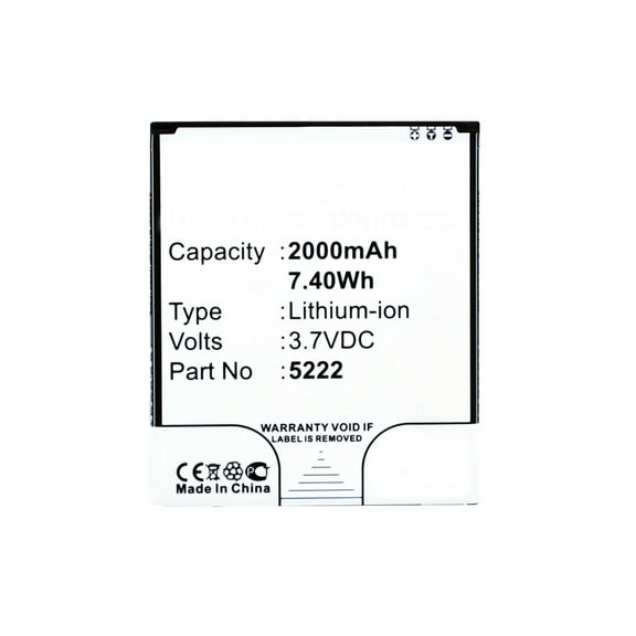 Batteries N Accessories BNA-WB-L3691 Cell Phone Battery - Li-Ion, 3.7V, 2000 mAh, Ultra High Capacity Battery - Replacement for Wiko 5222 Battery