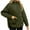 Army green, variant on Winter Women Long Sleeve Zipper Quilted Coat Casual Loose Lightweight Hooded Puffer Jacket with Pocket