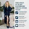 thumbnail image 2 of Lotus Linen Plush Robe for Women - Long Soft Fleece Bathrobe, Navy M/L, 2 of 11
