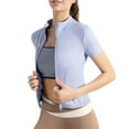 thumbnail image 2 of NuoCaiYun Women's Sun Shirts Zip Up Crop Jacket Uv Protection Short Sleeve Coat Summer Lightweight Yoga Tops, 2 of 6