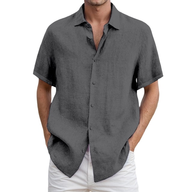 DGMIOCS Chemise Habillée pour Homme Coupe Régulière Ne Rétrécit Pas Tenue de Travail Gris Foncé TTTTG