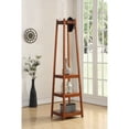 thumbnail image 2 of Roundhill Furniture Vassen Coat Rack w/ 3 Tier Storage Shelves Finish, Walnut, 2 of 4