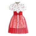 thumbnail image 6 of Girls Valentines Dress Puff Sleeve Heart Print Tutu Dress Girls Tulle Dresses Girls Spring Clothes Girls Clothes Size 6-7 Years, 6 of 9