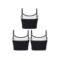 thumbnail image 2 of Aislor Kids Girls 3Pcs Sports Tank Tops Spaghetti Straps Seamless Crop Top Bralettes Athletic Black M, 2 of 5