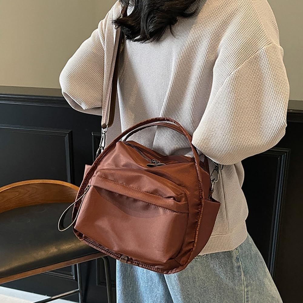 Shoulder Bag for Women, Large Capacity Water Repellent Nylon Crossbody Bag with Multiple Pockets