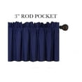 thumbnail image 3 of 3 pieces Kitchen window set 2 Curtain panels linen and 1 Valance Blackout Rod Pocket for Bathroom Home décor WK4 Navy Blue color, 3 of 5