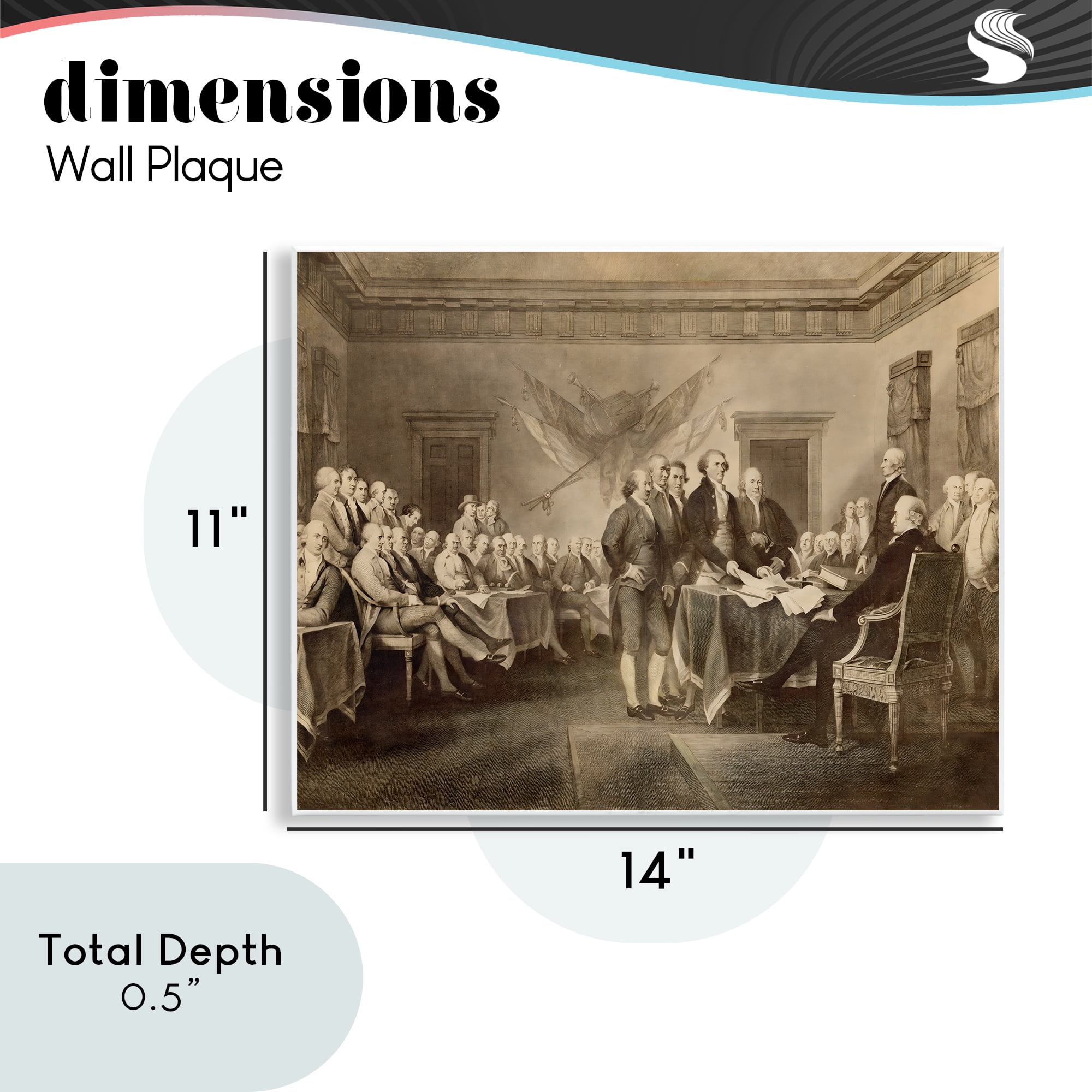 Stupell Industries Historical Signing Of Declaration Wall Plaque Art, design by Arlington Prints