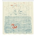 thumbnail image 3 of Ambesonne Saying Shower Curtain, Birds and Waves Message, 69"Wx84"L, Vermilion Blue Beige, 3 of 3