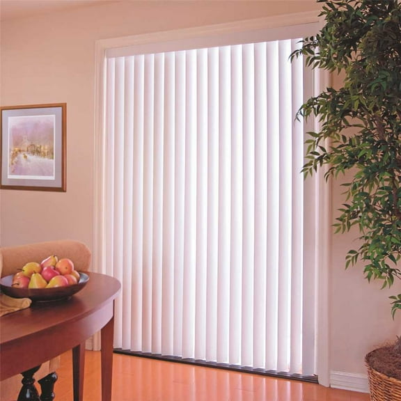 Designer's Touch 560307 White 3-1/2 in. PVC Vertical Blinds - 78 in. W x 84 in. L
