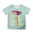 thumbnail image 1 of Big Girls Short Sleeve T Shirt With Cute Cartoon Print Crewneck Top Graduation Photo Tee For Kids Size 12-13T, 1 of 3