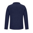 thumbnail image 4 of Lovskoo Mens Cardigan Sweater Jacket Pullover Knit Stand Collar Elastic Solid Color Half Sweater Tops Dark Blue, 4 of 5
