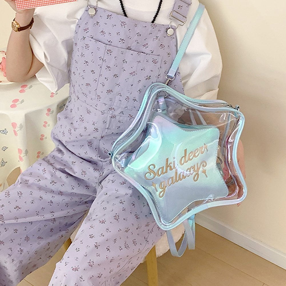 Vjnyvs Ita Bag Star Shaped Purse, Aesthetic Cute Crossbody Purse, Kawaii Pin Display Clear Shoulder Bag