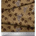 thumbnail image 2 of Pomme Poly Georgette Tissu Feuilles & Raisins Fruits Décor Tissu Imprimé Yard 52 Pouces de Large, 2 of 3