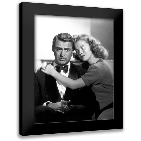 Hollywood Photo Archive 12x14 Black Modern Framed Museum Art Print Titled - Cary Grant with Shirley Temple - The Bachelor and the Bobby-Soxer